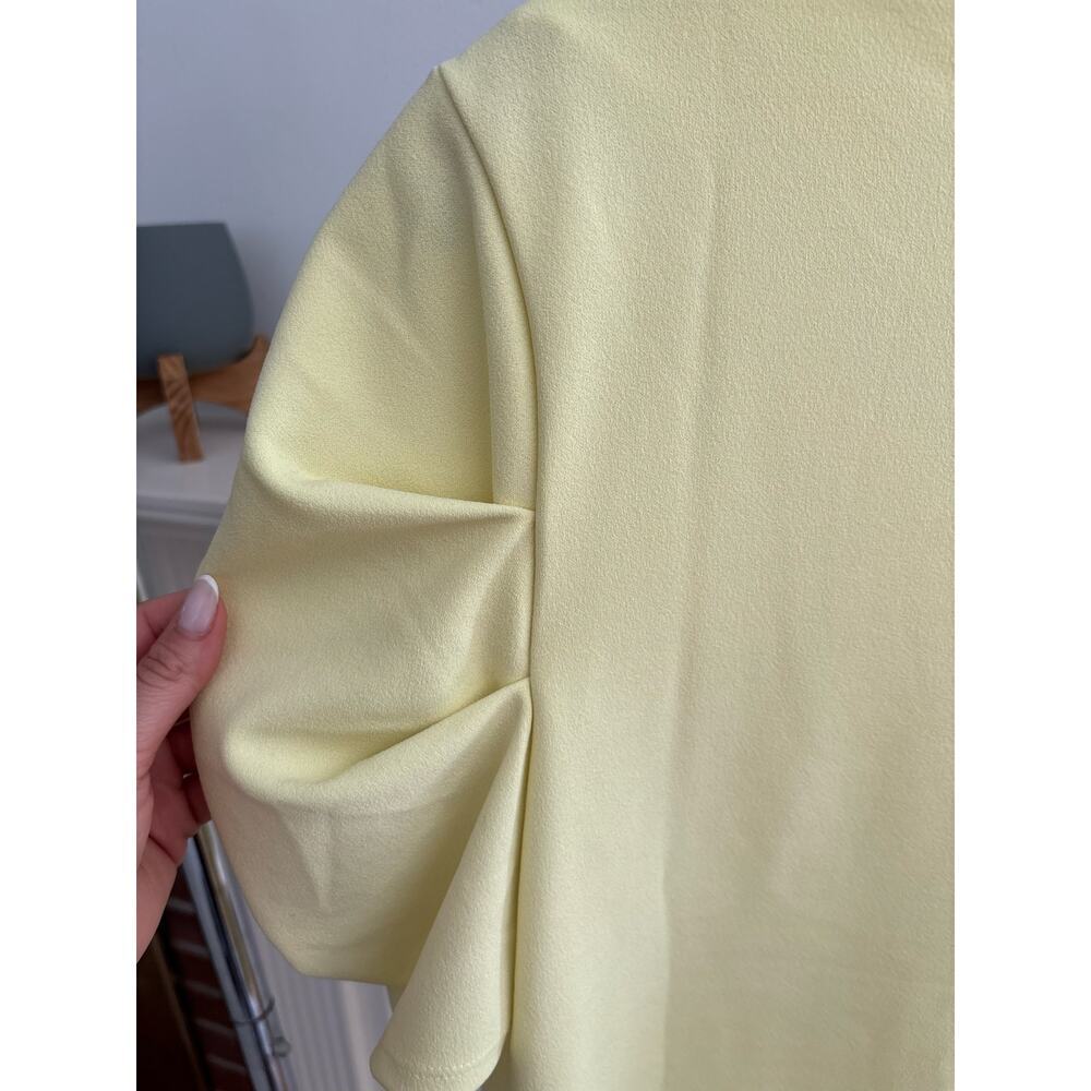 Banana Republic Yellow Puff Sleeve Blouse Women’s Medium Stretch Career Top - Picture 7 of 10